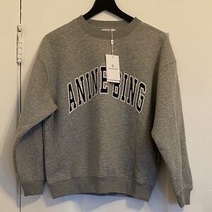 Anine Bing Heather Gray Logo Sweatshirt